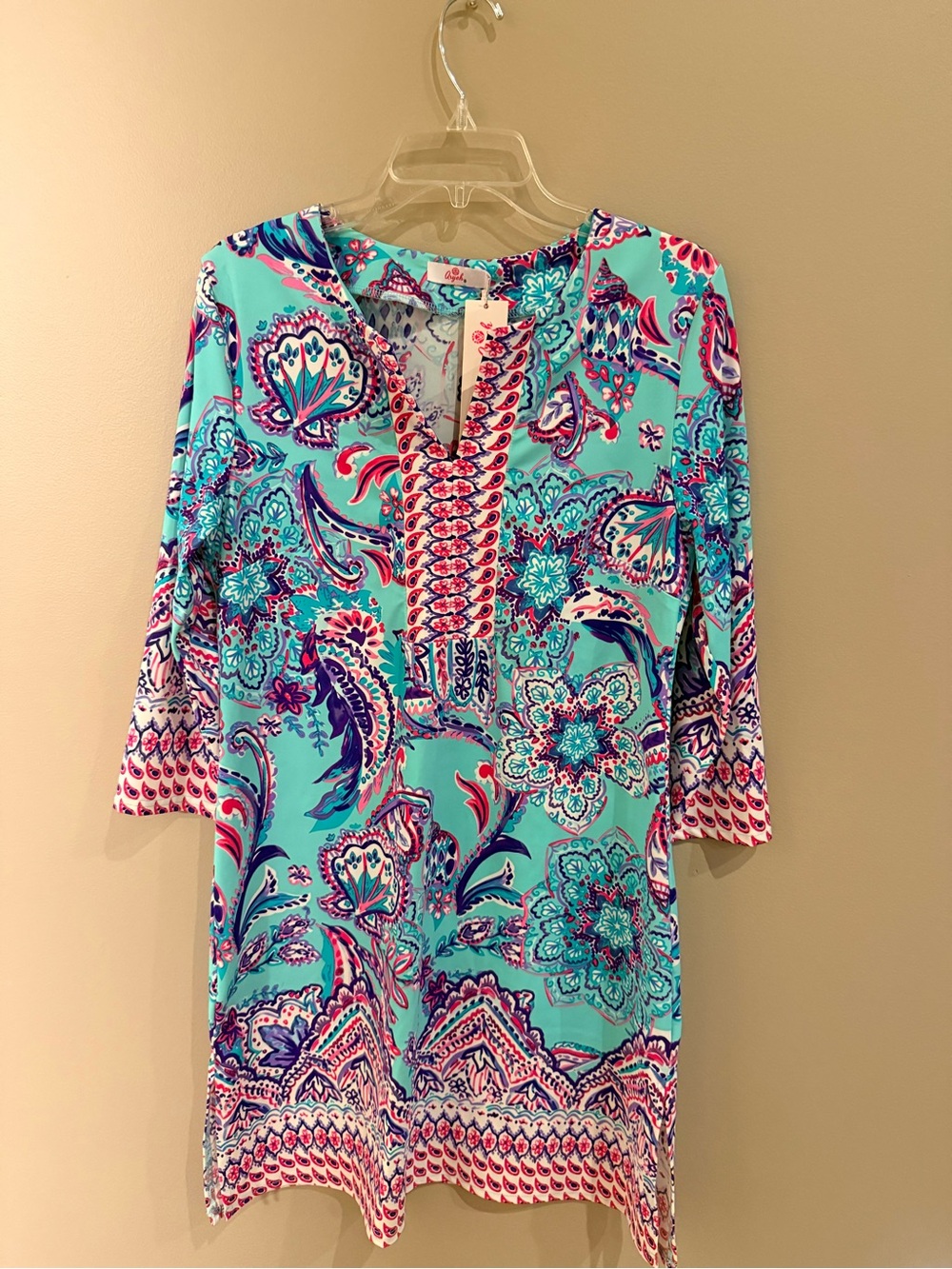 NWT Aryeh Teal Floral Paisley UPF Dress